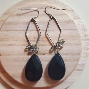 Faux onyx earrings